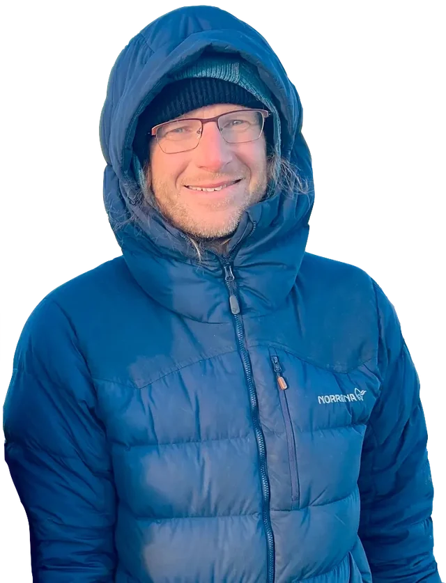 Terje Berge i blå dunjakke